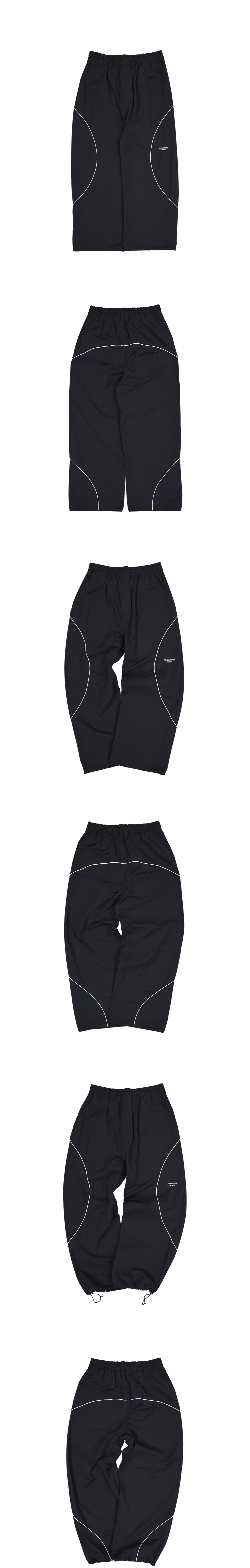 MU.180 Classic Logo Piping Curve Line Track Pants Black