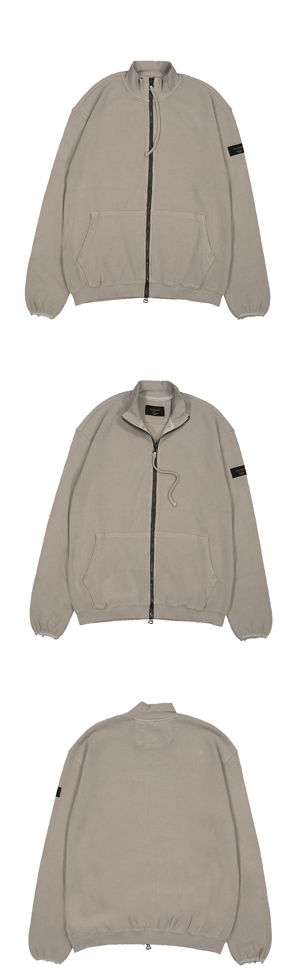 WORN WAFFLE ZIP-UP - OATMEAL
