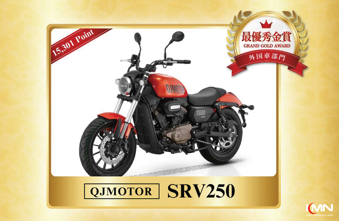 일본 '올해의 모터사이클 2025' 수입차 부문에서 최우수 금상을 수상한 QJ모터 SRV250