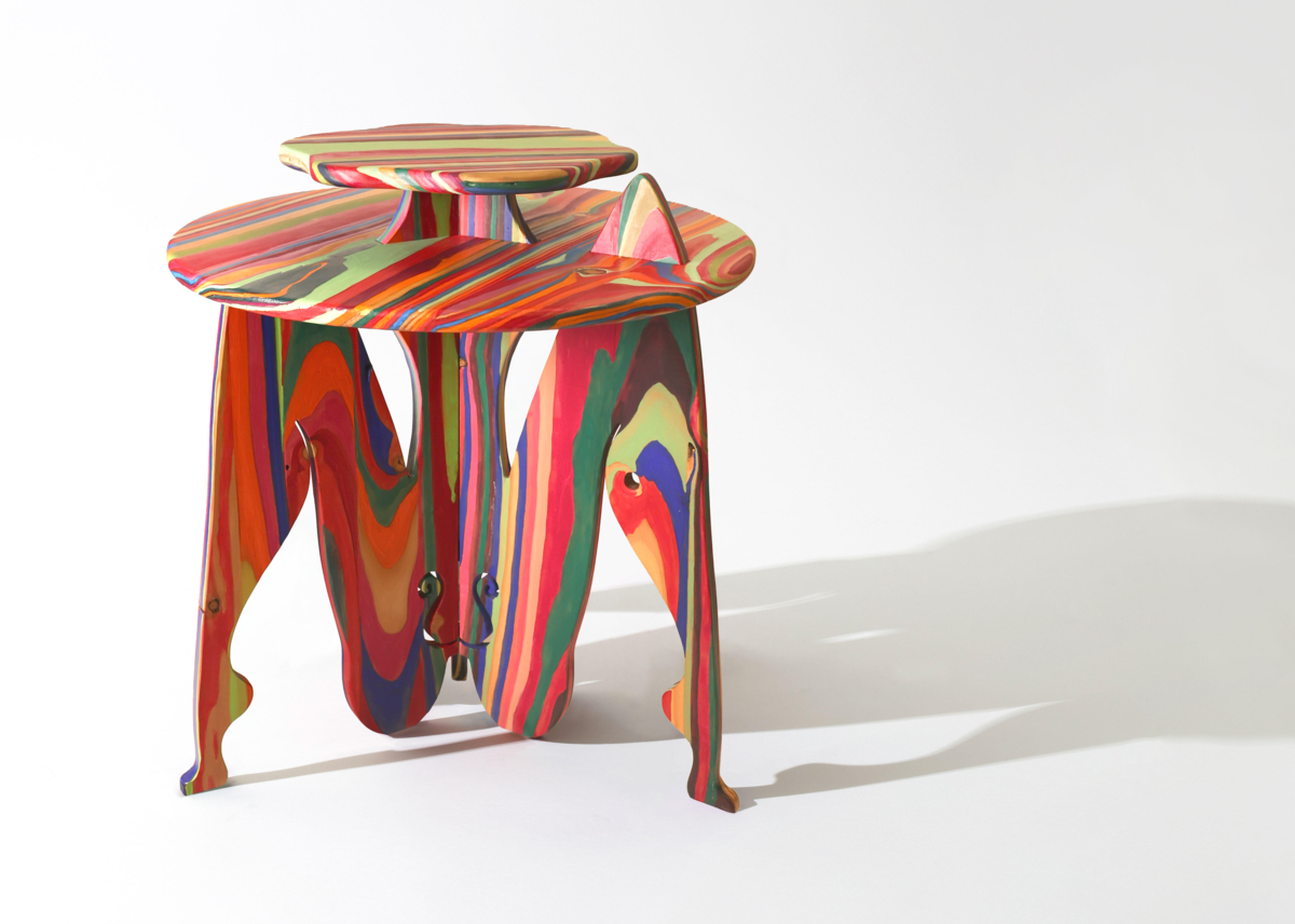 BodyTable_tropical  H68 x W68 x D67.2cm, 나무에 분채, 2023