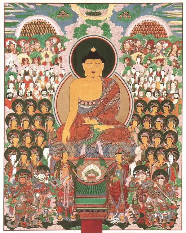 ▲ 유현정_영산회상도(靈山會上圖).146x184cm.비단바탕에석채,금.2011 ⓒ 유현정