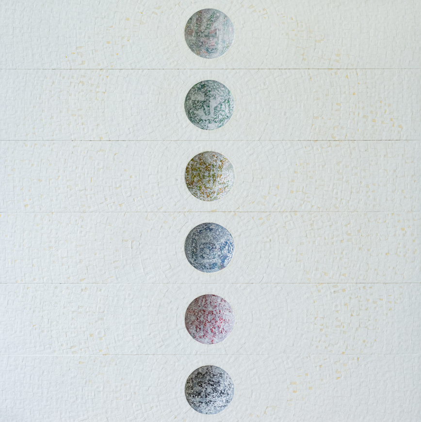 ▲ Cosmos 연 02, 120×120cm,  장지  혼합매체, 2021년 ⓒ 이영