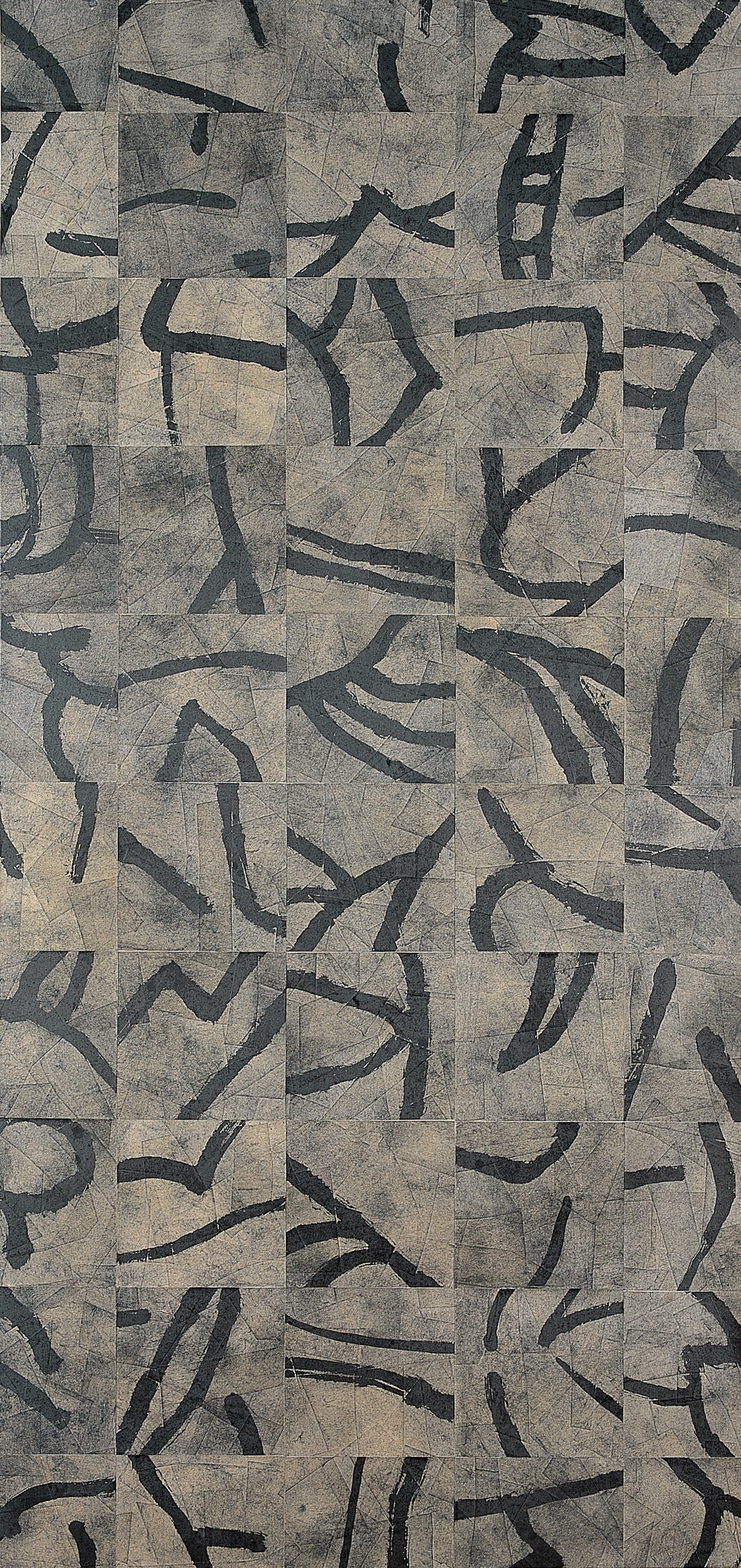 THE16-7인연 - 11. 71×150cm. 장지 흑연 먹. 2006년 (51-56호)