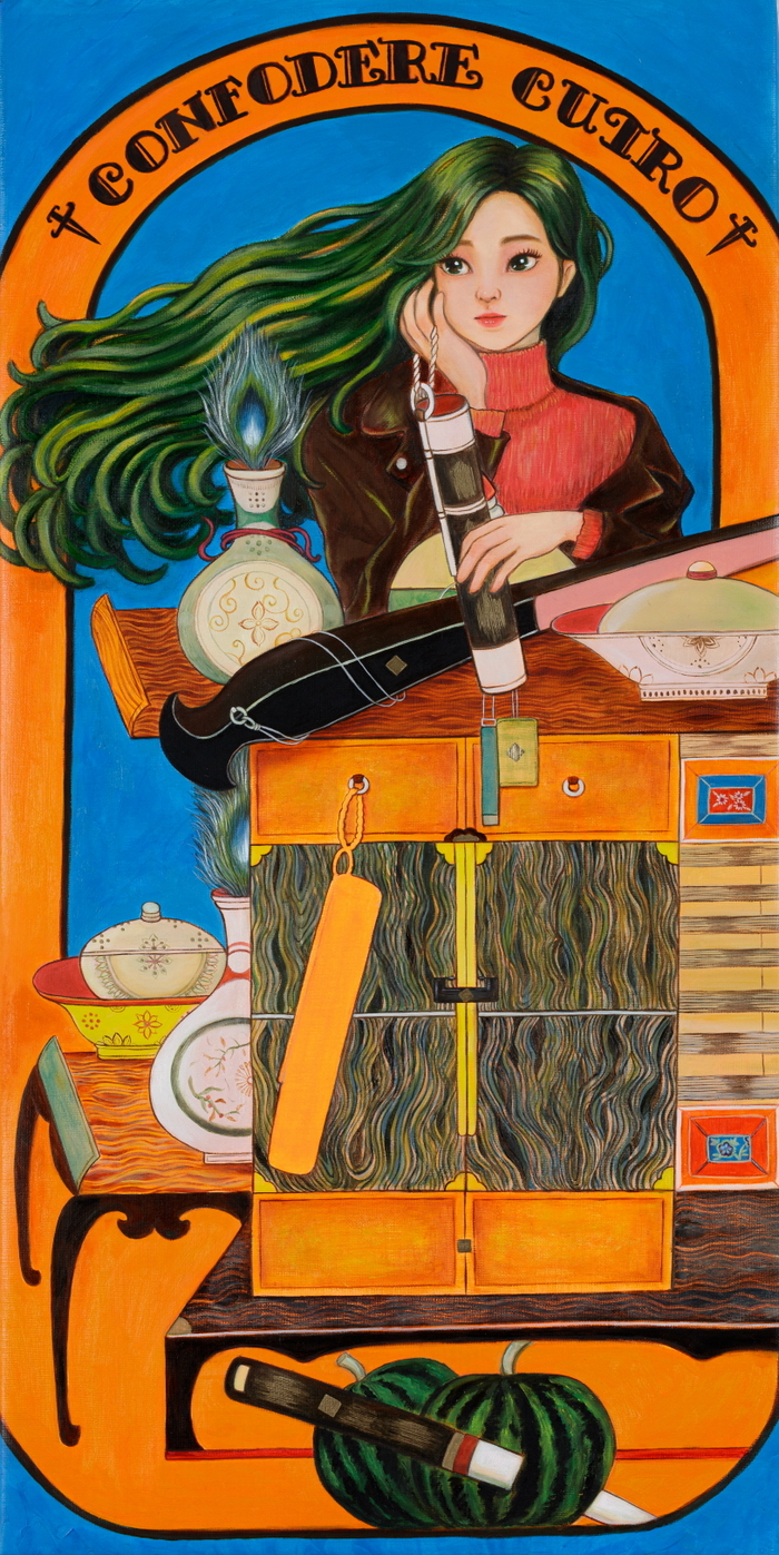 슬기로운 책거리 여행 1 90x45cm 캔버스에 아크릴, 유채