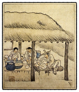 김홍도, <주막>부분≪풍속화첩≫(국립중앙박물관)소장