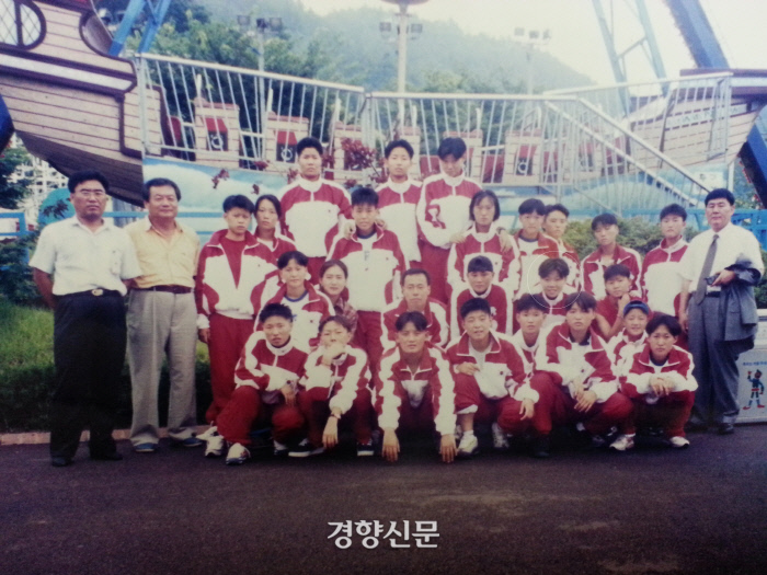 신혜미 위밋업스포츠 대표(동그라미)가 여자국가대표팀 상비군으로 뛰었던 시절 모습. 신혜미 대표 제공