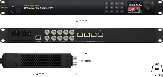 Blackmagic 2110 IP Converter 4x12G PWR