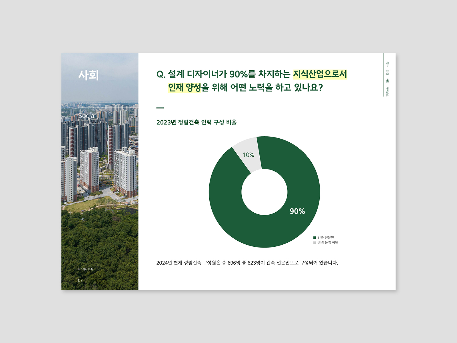 정림건축사사무소  2024 | ESG 지속가능경영보고서 하이라이트     기획, 편집, 보고서 디자인   인터랙티브 PDF    ​