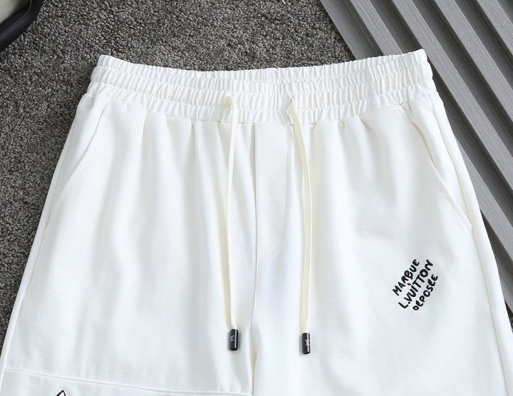 루이비X 멀티자수로고 코튼 하프팬츠