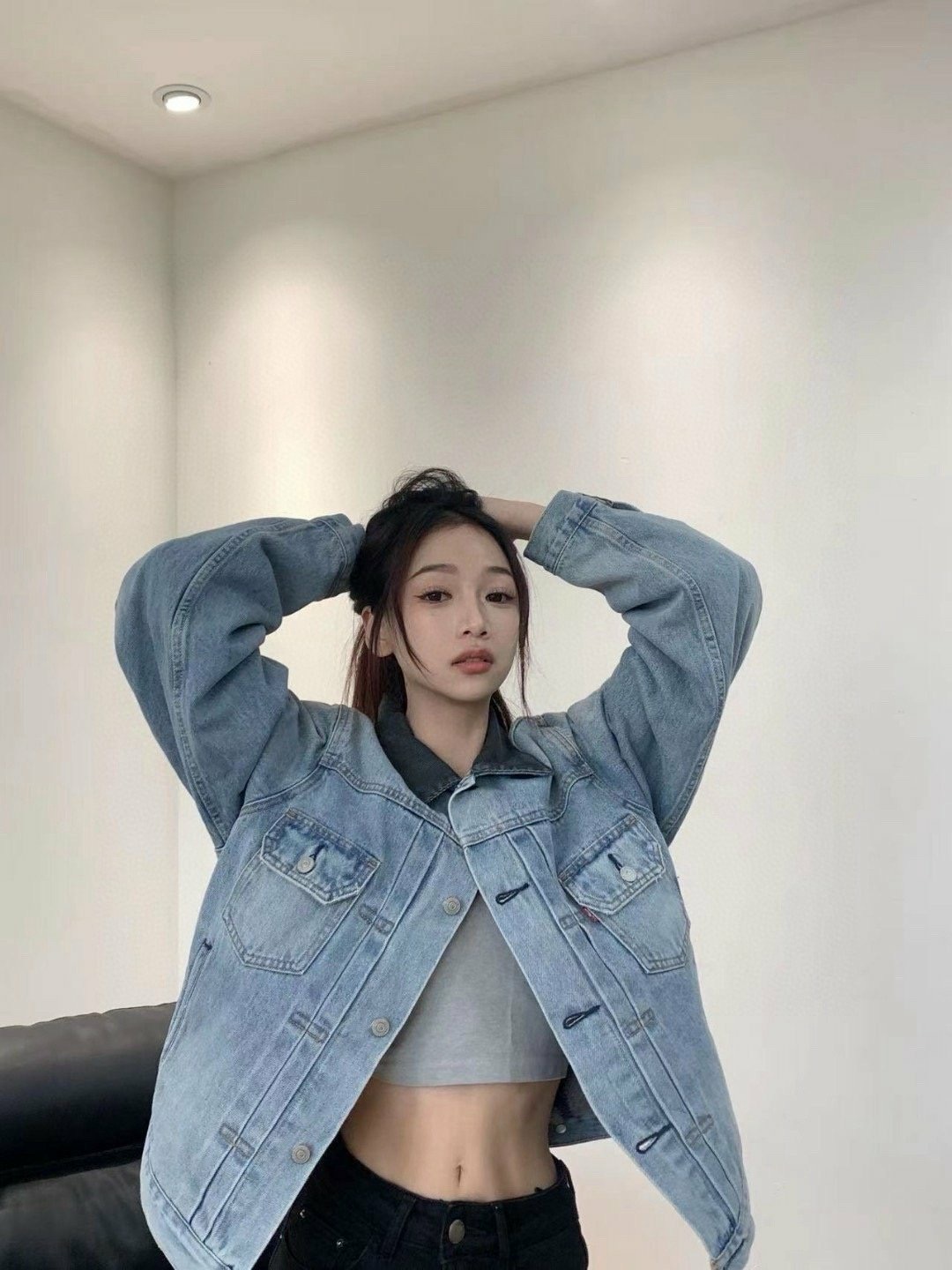 스투시X리바이스 엠보스드 트러커 자켓