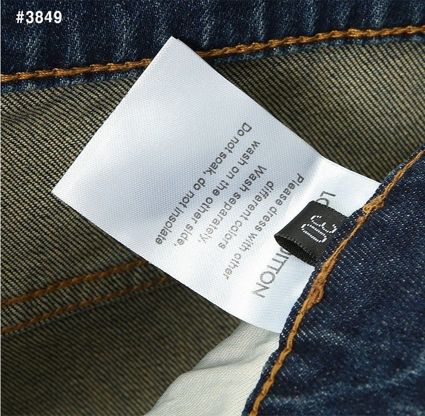 루이비X 로고엠보 버드 워싱 데님 팬츠