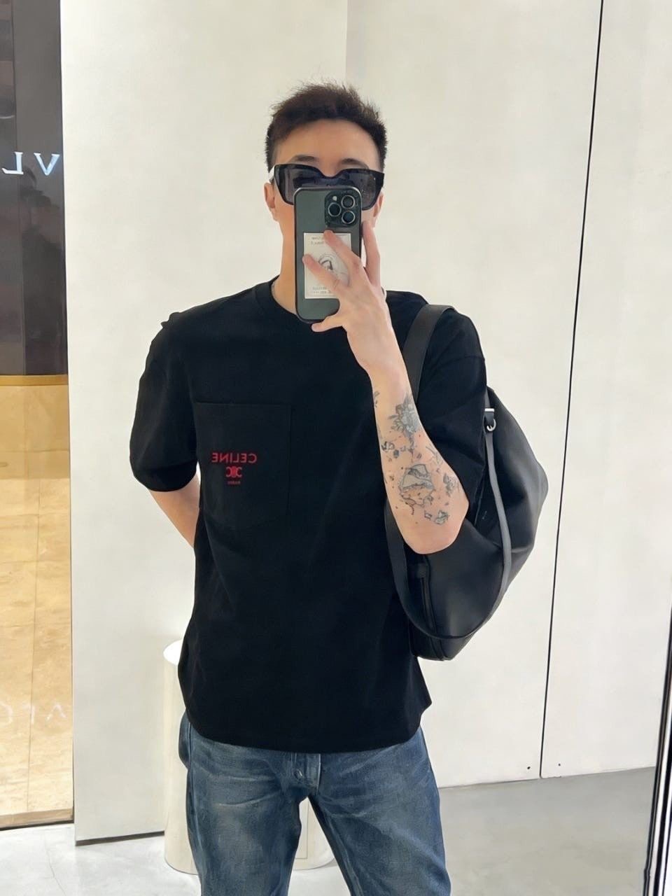 셀린느 C002 트리옹프 자수로고 티셔츠