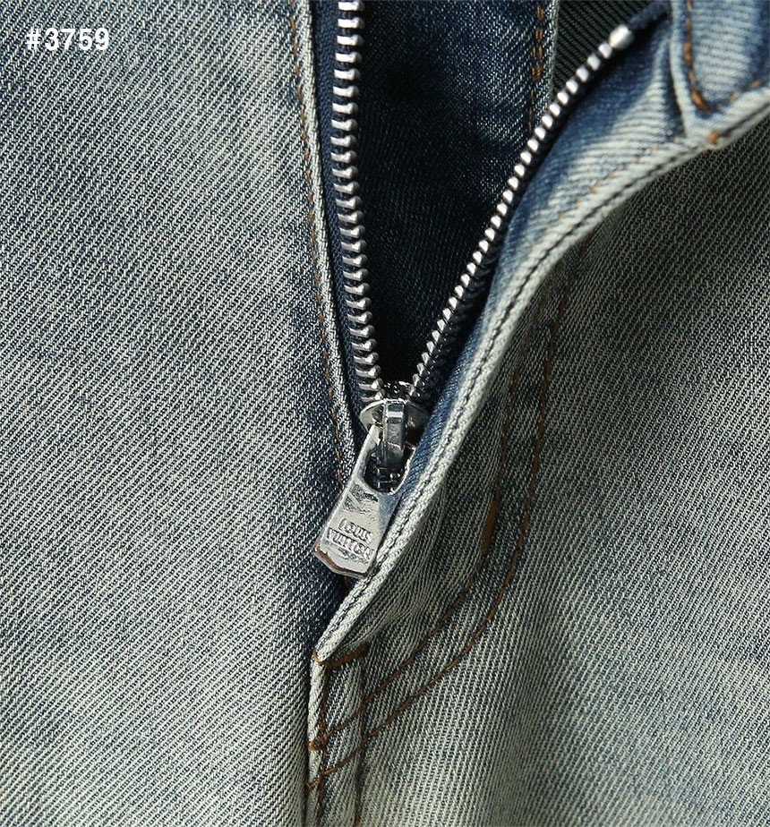 루이비X 블루 엠보로고 브라운패치 워싱 데님 팬츠
