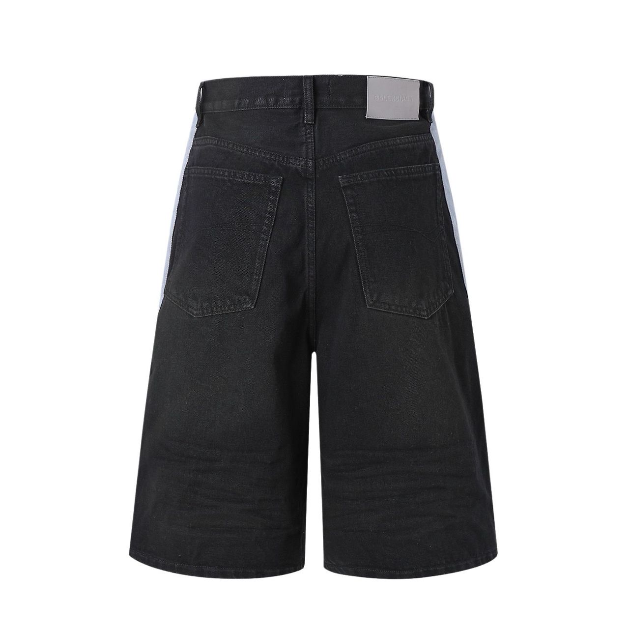 발렌시아가 M 607079 루프 스포츠 로고 워싱 하프 데님 팬츠