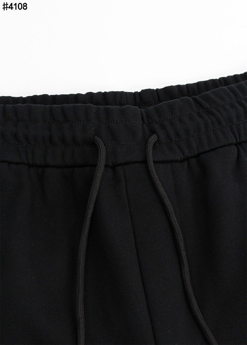 크롬하츠 레더 크로스 패치 블랙 코튼 쇼트 팬츠
