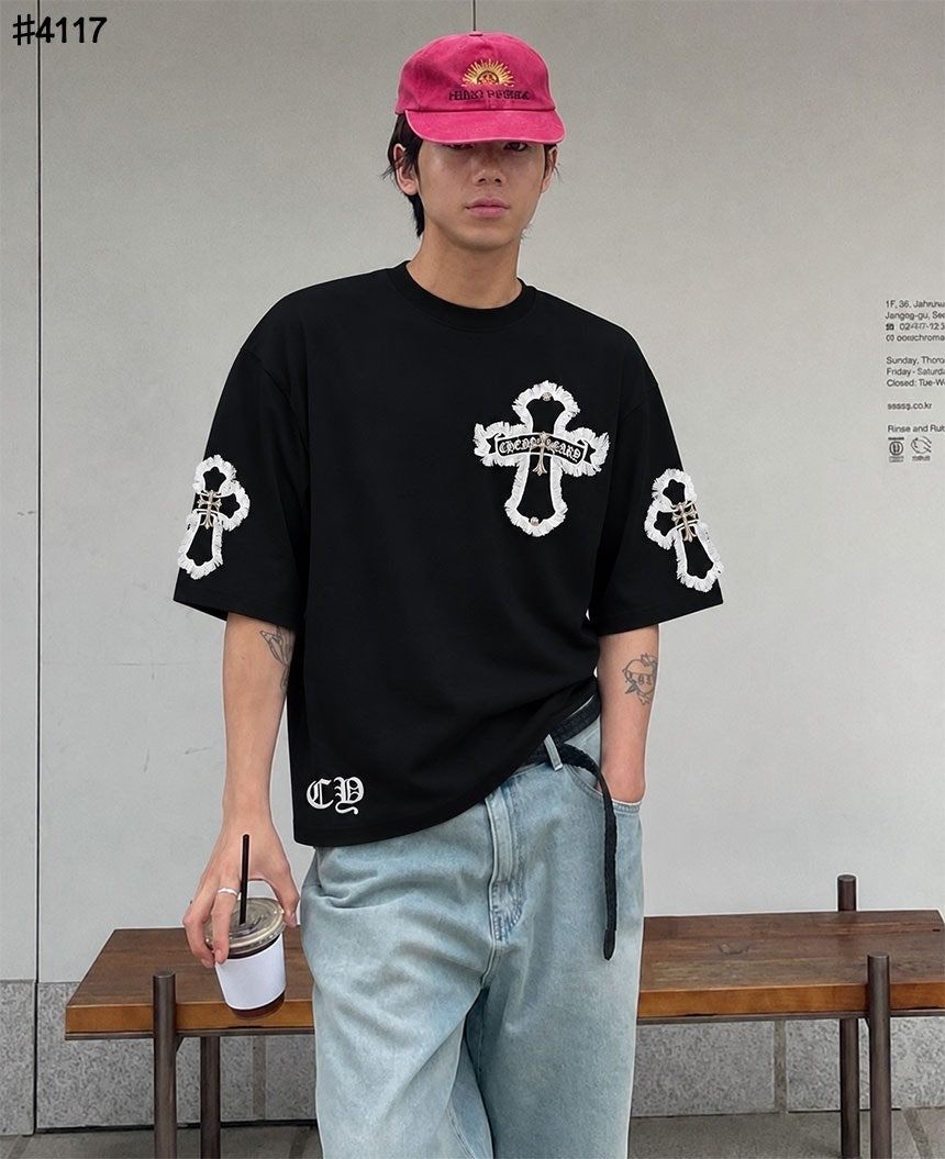 크롬하츠 빈티지 코튼 숏 슬리브 티셔츠