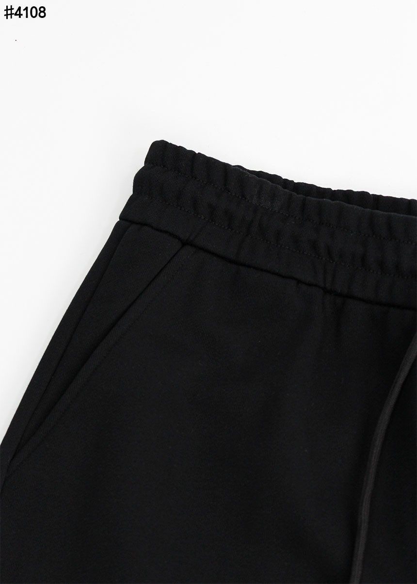 크롬하츠 레더 크로스 패치 블랙 코튼 쇼트 팬츠
