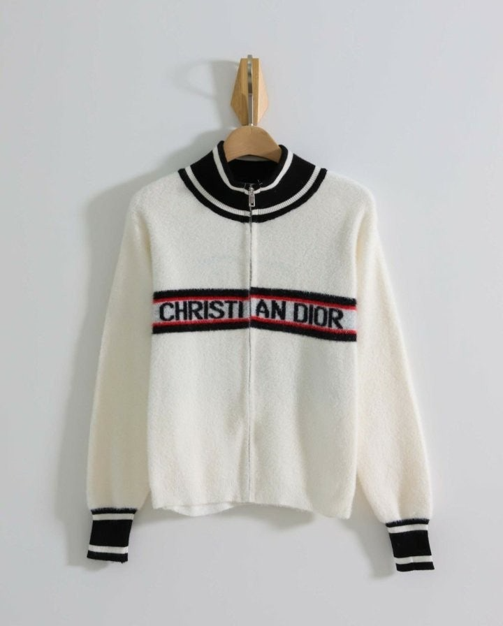 디올-상의-국내배송 모헤어 울 블렌드 별 니트집업 