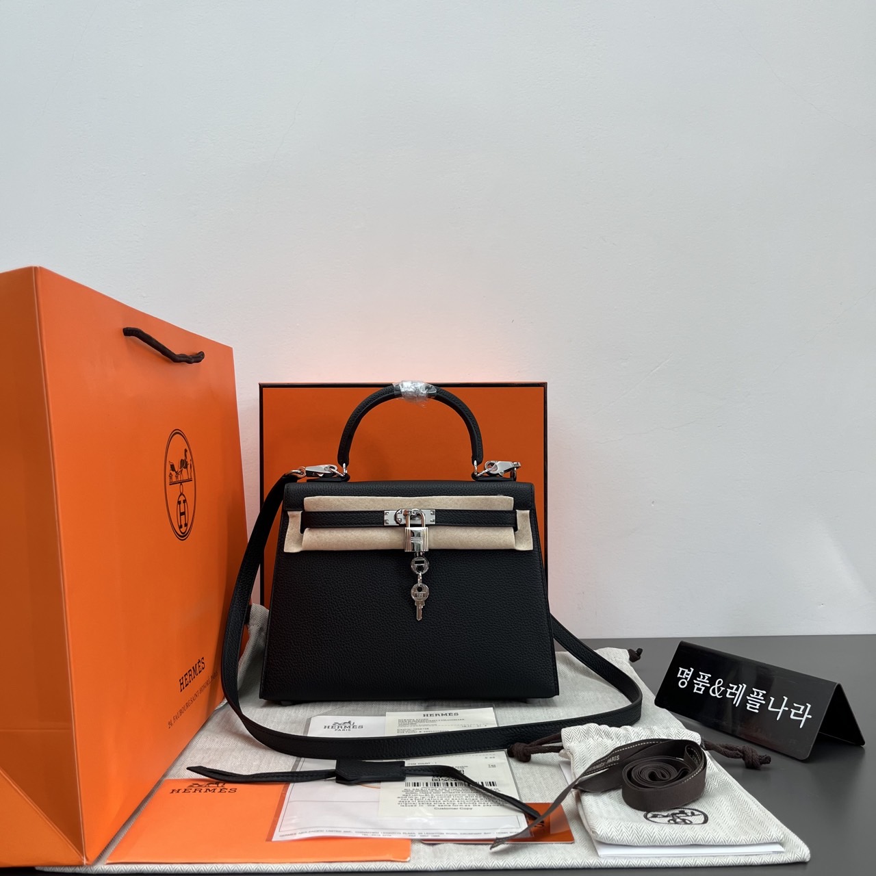 에르메스 가방 에르메* 켈리 토고 25 블랙 은장