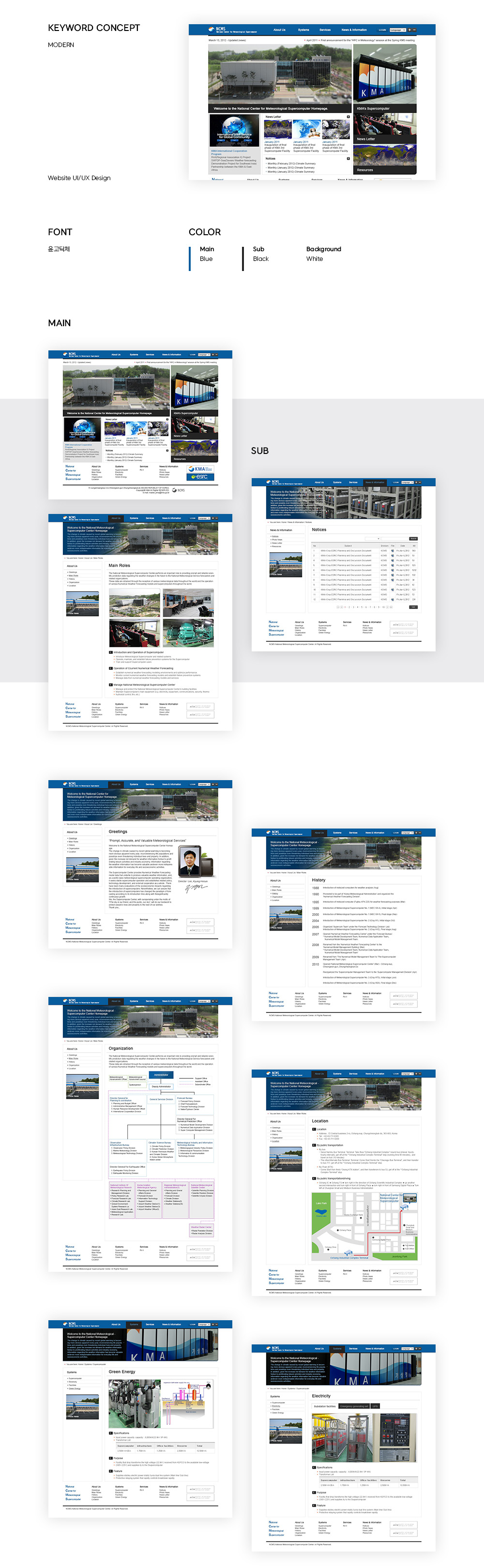 Supercomputer Ui National Center for Meteorological Supercomputer 웹사이트 UX/UI 디자인 : 디자인 갤러리