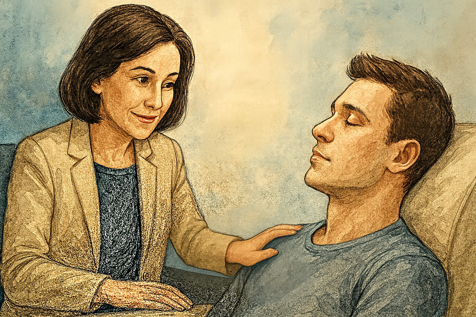 내담자 중심 최면상담 장면