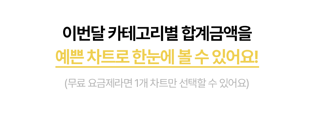 이번 달 카테고리별 합계 금액을 차트로 보는 돈플래너 머니보드 안내