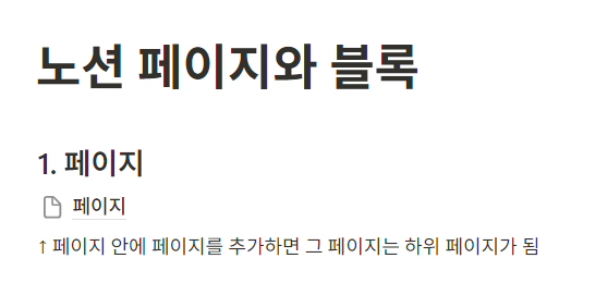 노션 기본 구조 (페이지와 블록)