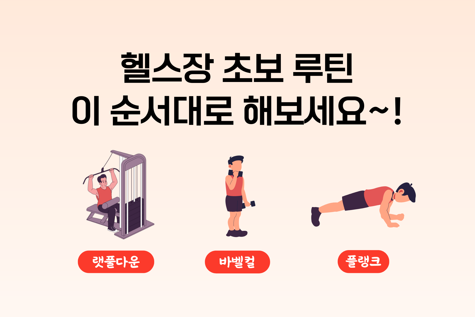 헬스 초보 루틴! 헬스장 처음 가면 이 순서대로 운동하세요 (헬린이 근력운동 루틴