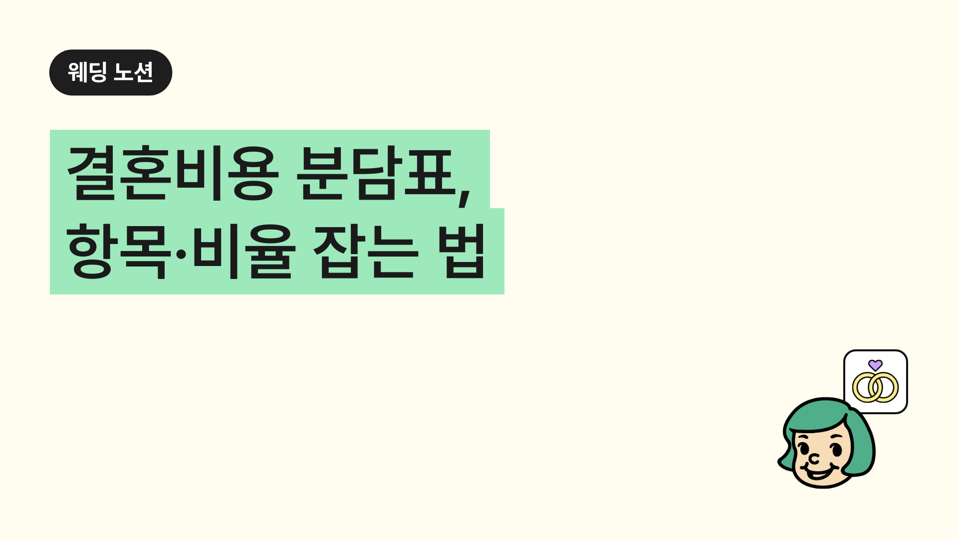 결혼비용 분담표, 항목·비율 잡는 법