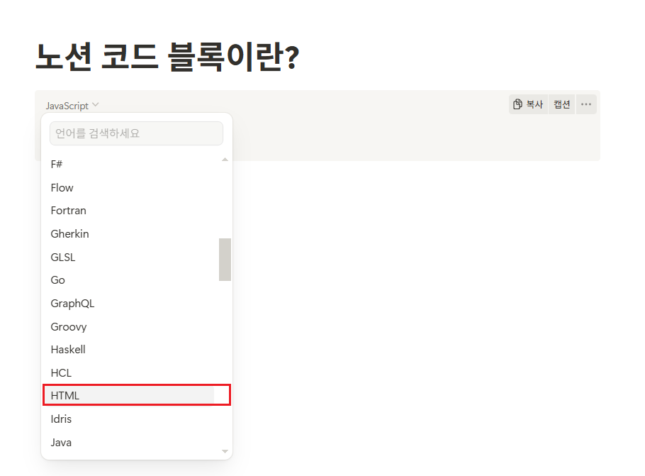노션 코드(Code) 블록이란?