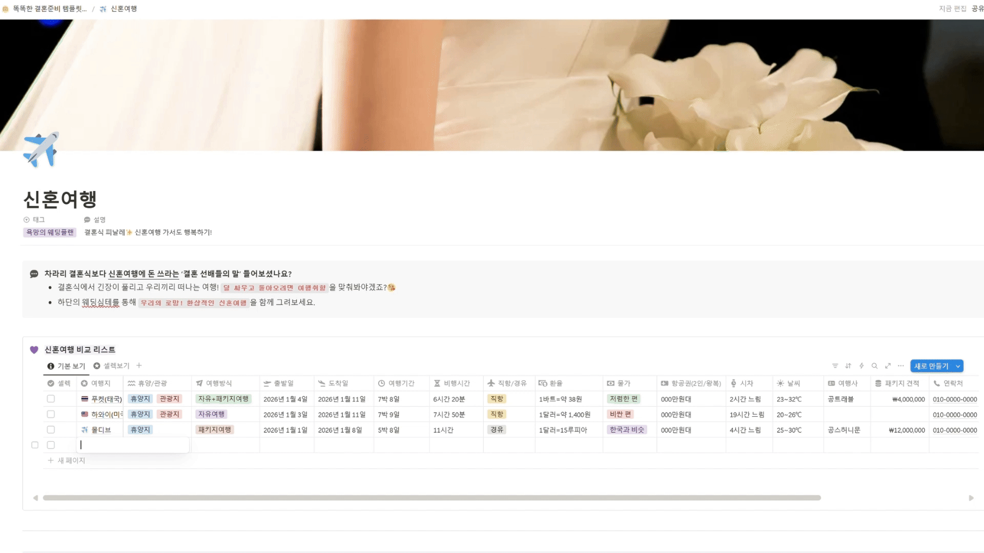 신혼여행지 추천