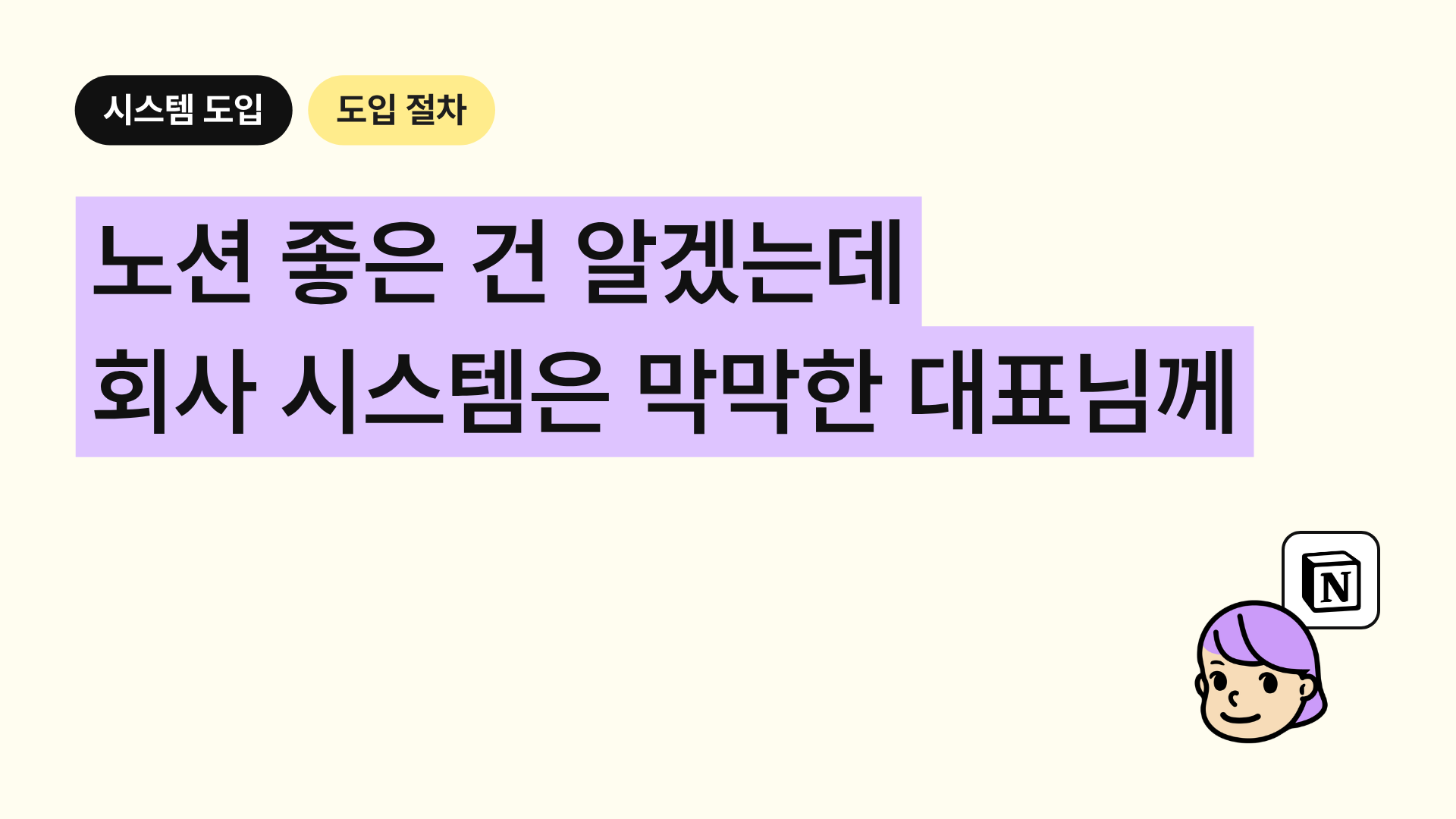 노션 좋은 건 알겠는데 회사 시스템은 막막한 대표님께