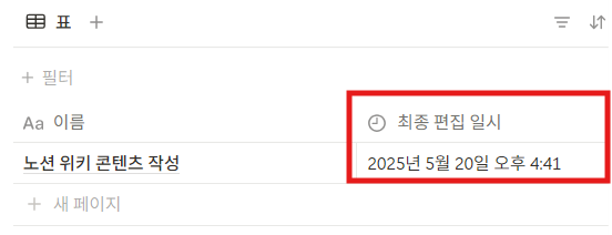 노션 최종 편집일 속성이란?