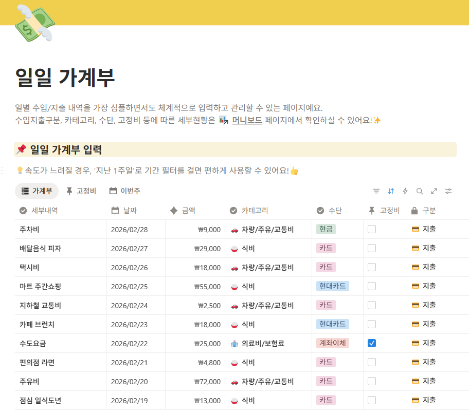 자산관리 가계부가 쉬워지는 습관