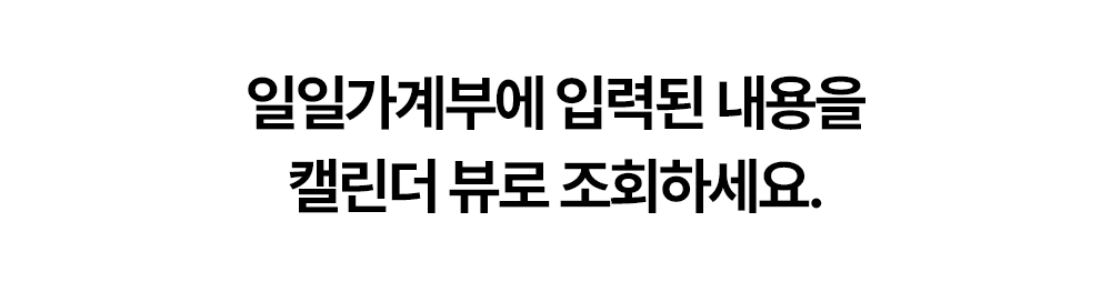 일일 가계부 입력 내용을 캘린더 뷰로 조회하는 돈플래너 안내