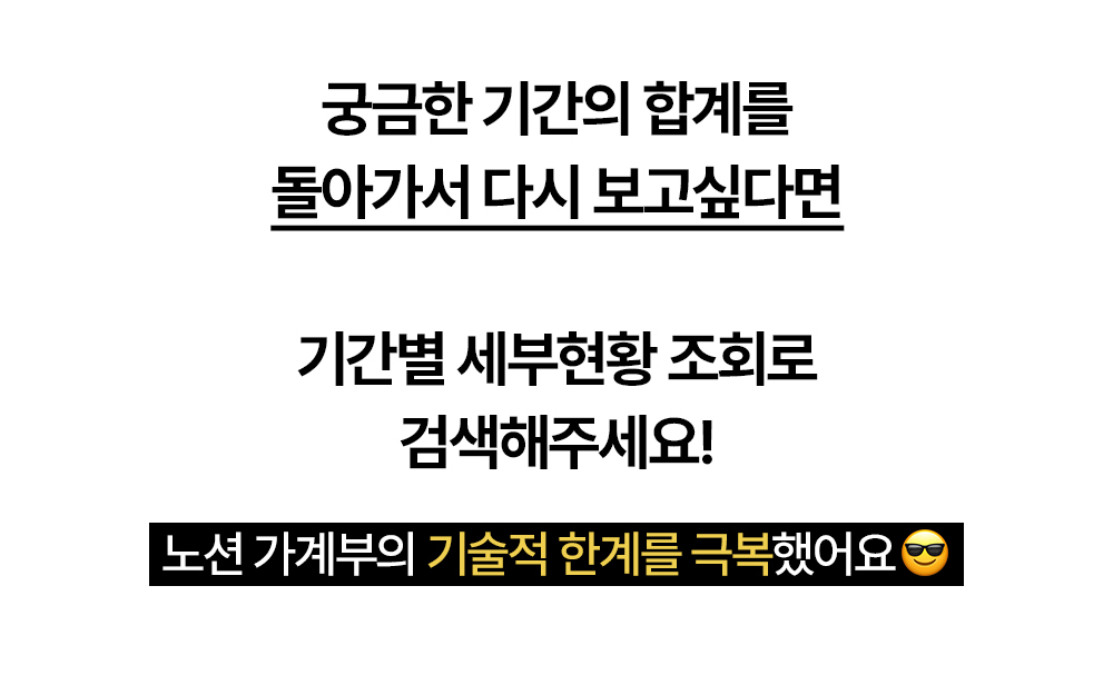 기간별 세부현황 조회로 과거 합계를 검색할 수 있는 돈플래너 안내