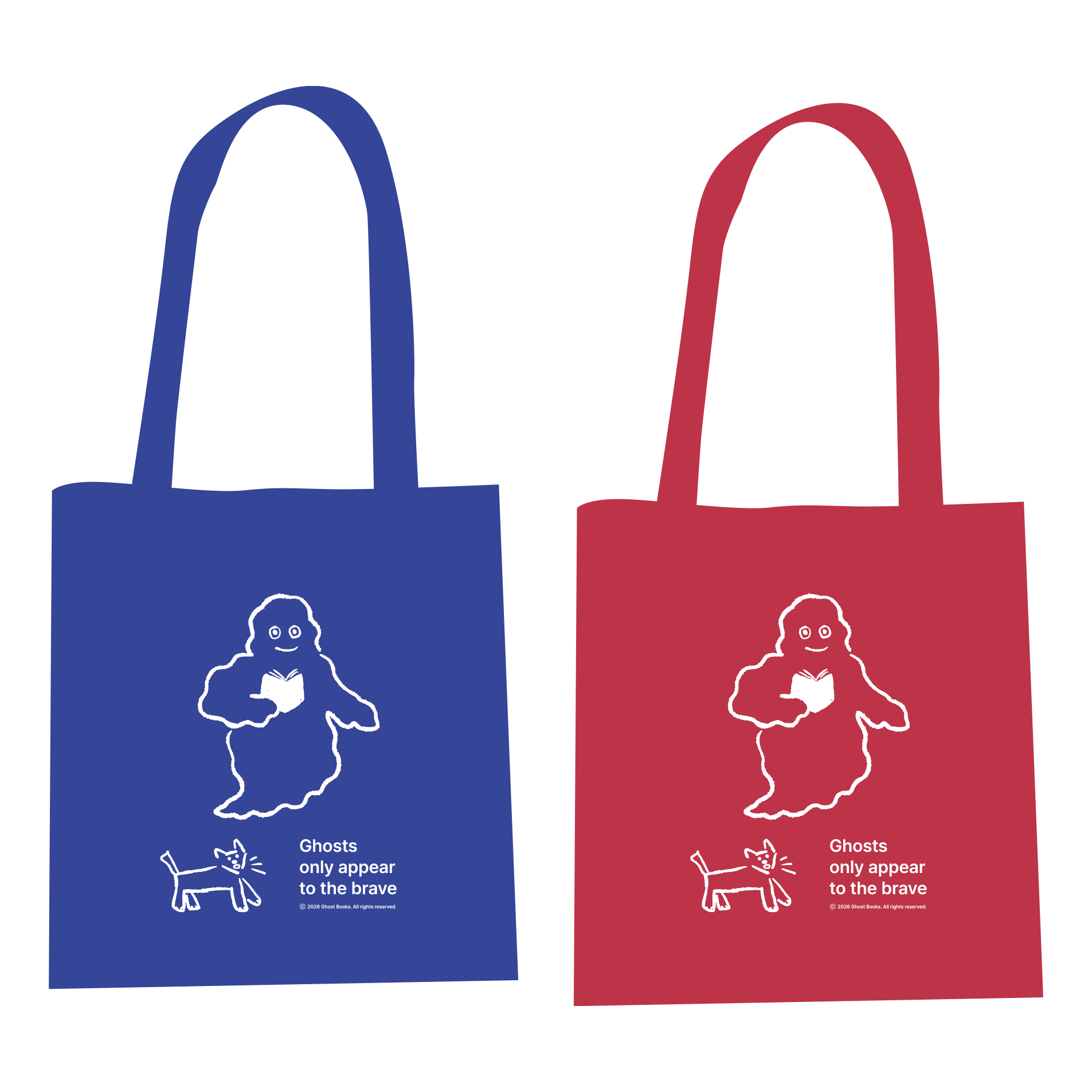 Ghost Books Tote Bag (Red/Blue)