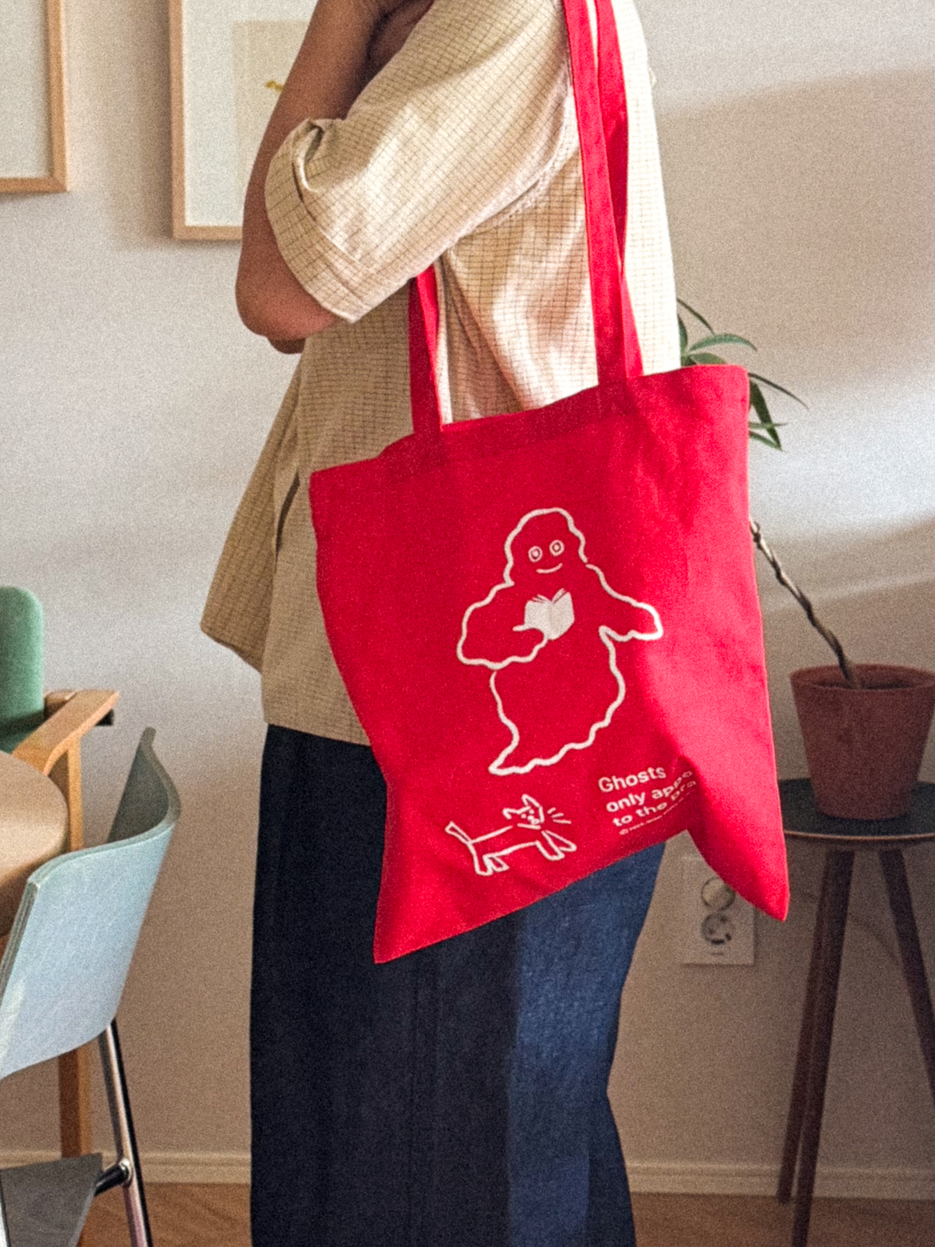 Ghost Books Tote Bag (Red/Blue)