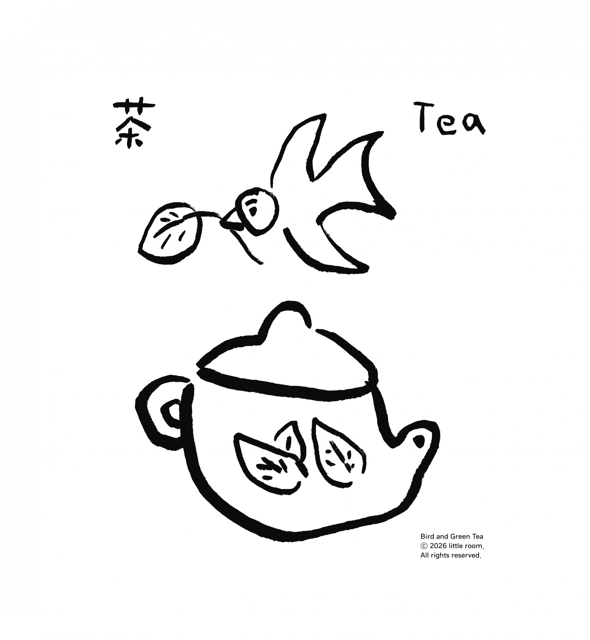 Bird and Green Tea Tote bag
