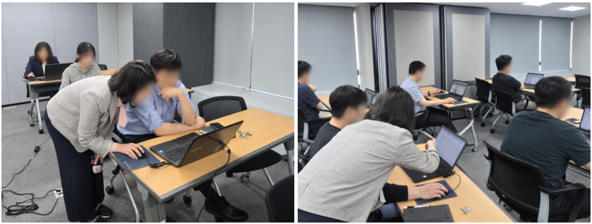 ▲ 실제 여신금융협회 바이브코딩 AI 실습 현장