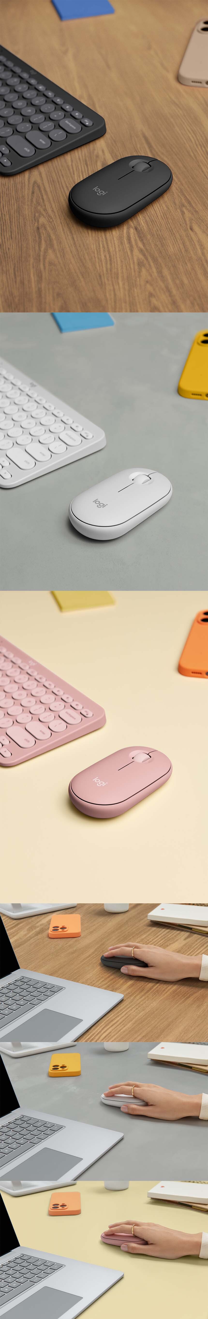 로지텍 Pebble Mouse 2 M350s (Off-white,Rose)