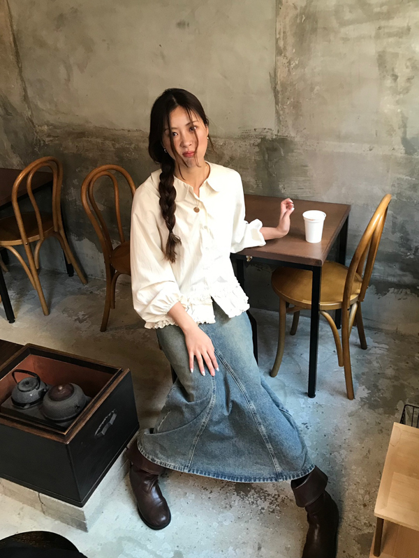 (당일발송♥) vintage maxi skirt 상세 이미지 1