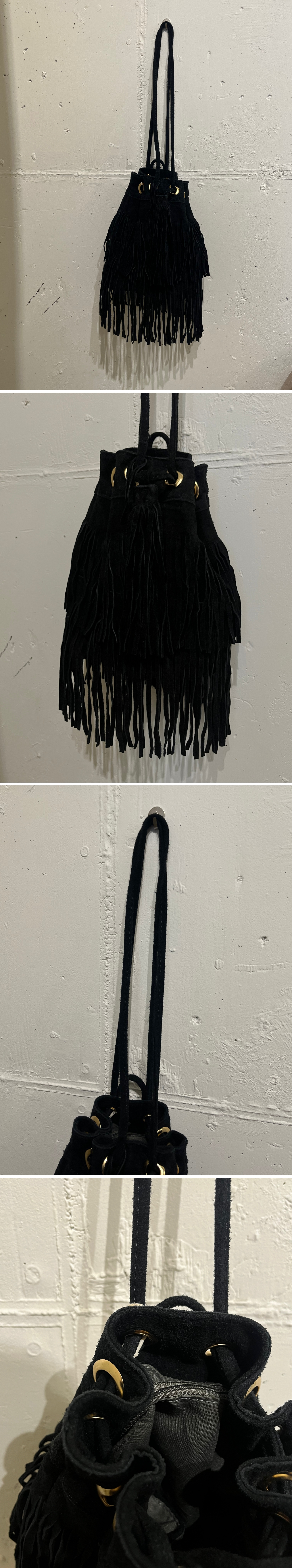 vintage suede fringe bag