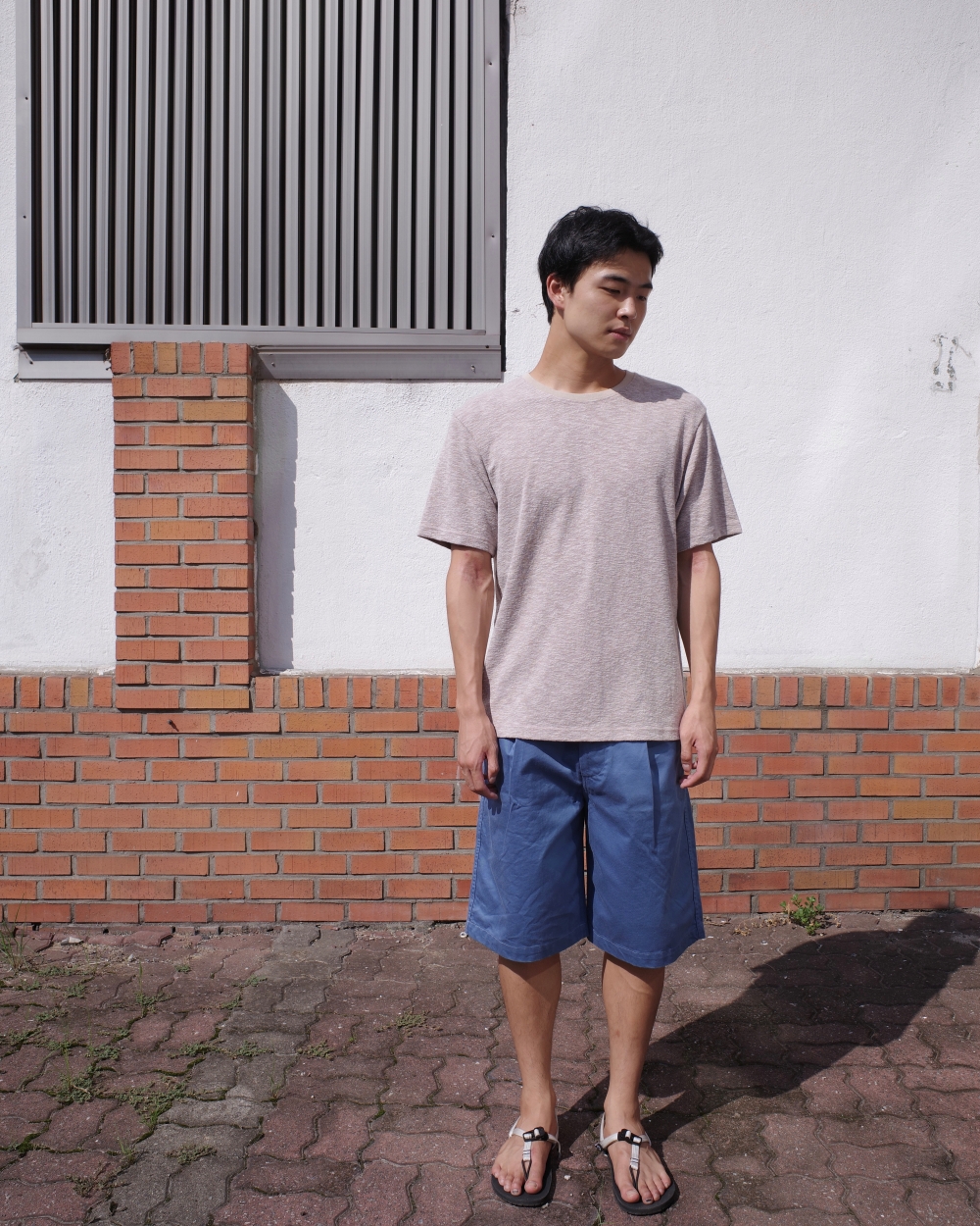 [sold out] crewneck slub tee (brown)