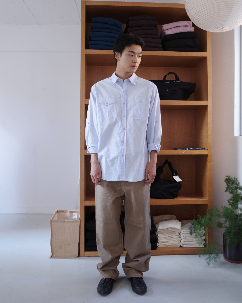 5p denim pants (brown)
