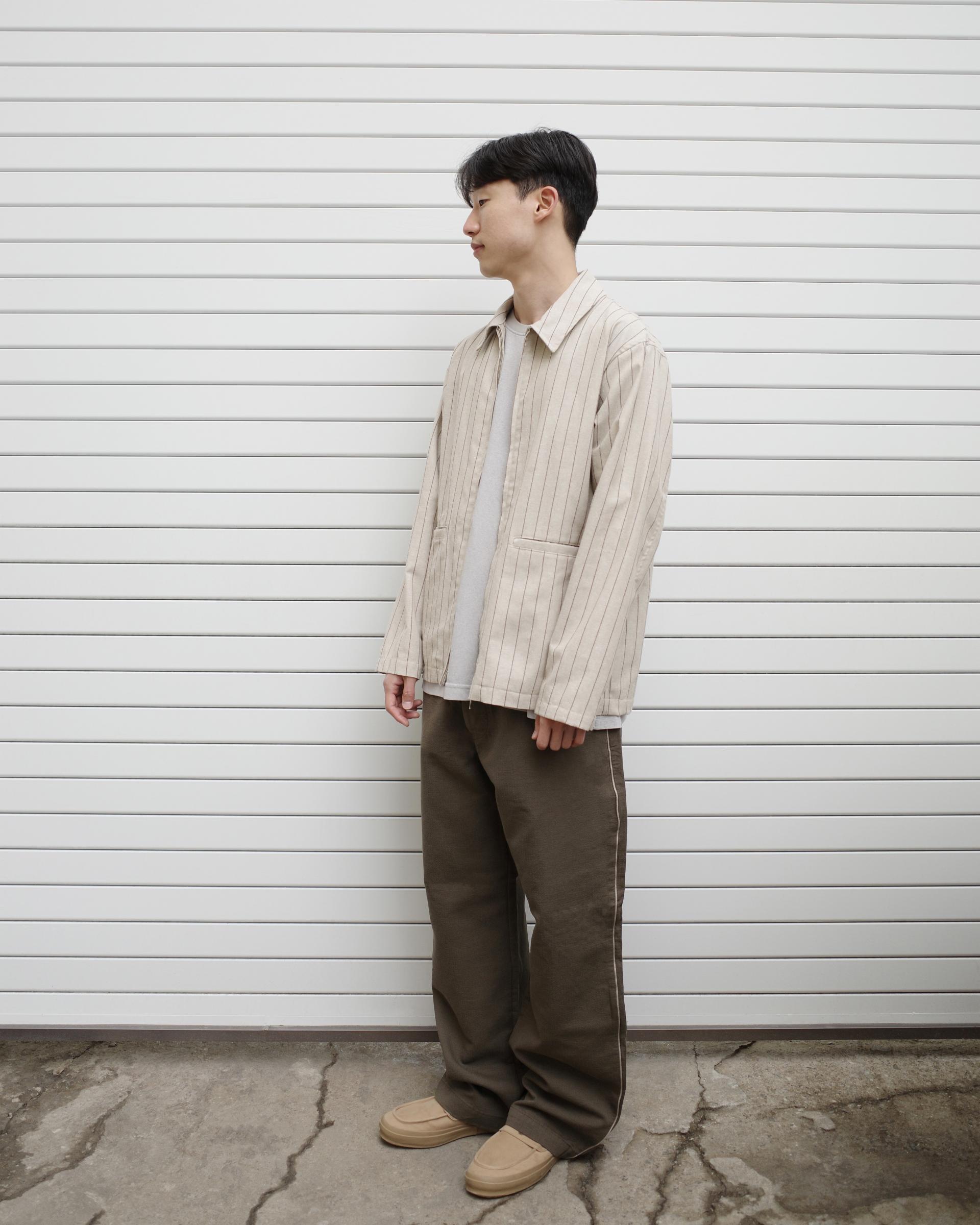 side line trousers (olive brown)