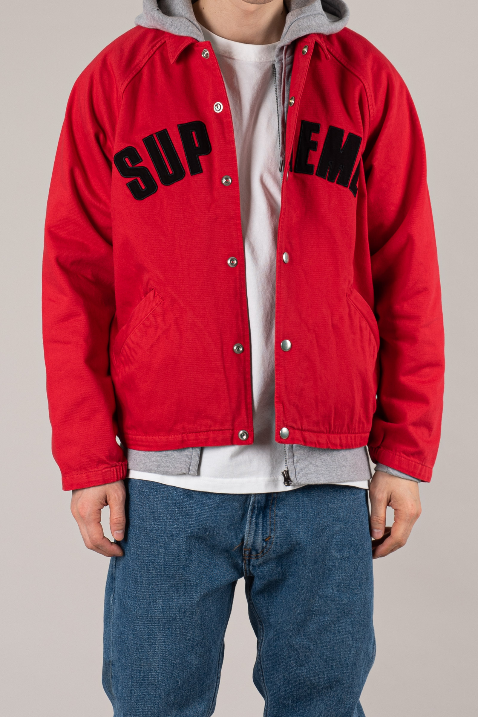 Supreme snap clearance front twill jacket