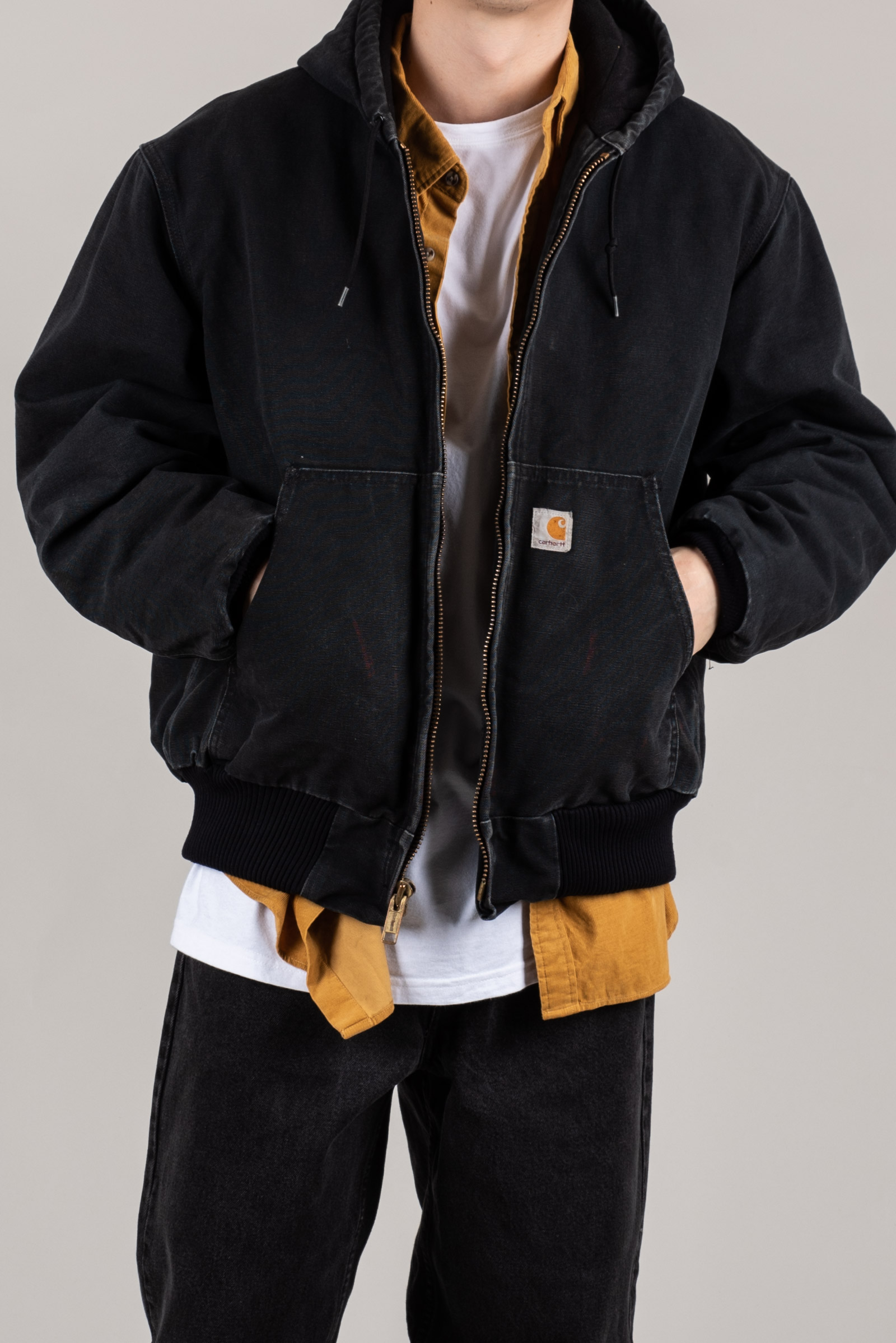 100-105] Carhartt Duck Active Jacket J140 BLK Made in U.S.A No