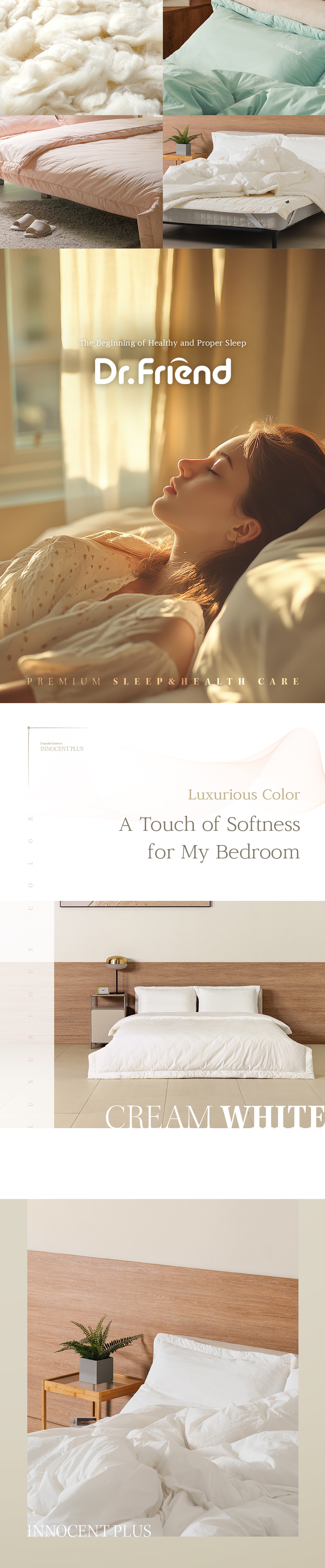 A warm, cream-like white creates a fresh and cozy bedroom atmosphere.