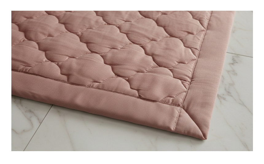 Detailed view of the Violet Special Sleep Pad corner, highlighting clean stitching and fabric finish